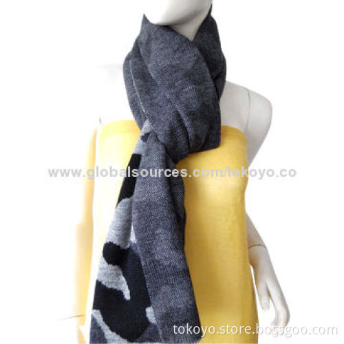 Fashionable men's scarf with double side, 180*70cm, ideal for winter, made of acrylic, knitted